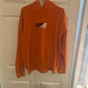 H&M Orange Crewneck Hoodie with Front Logo